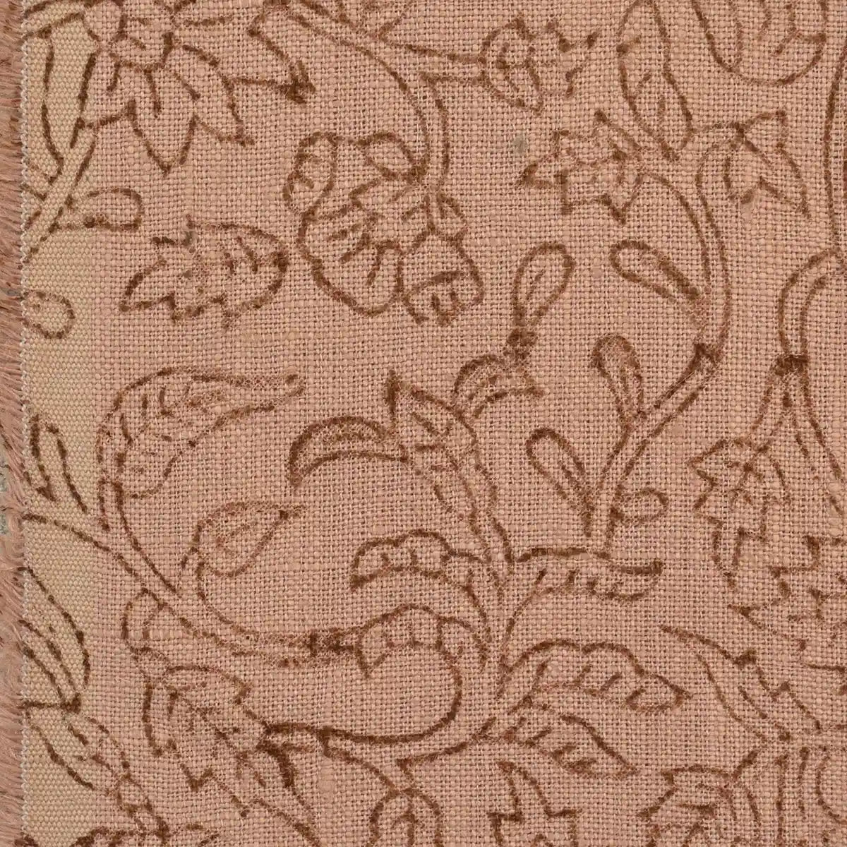 Vines Rust Linen Fabric
