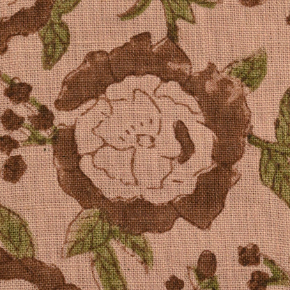 Dune Floral Block Print Solid Linen Fabric
