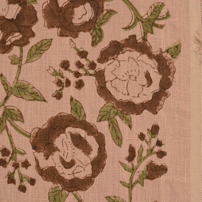 Dune Floral Block Print Solid Linen Fabric