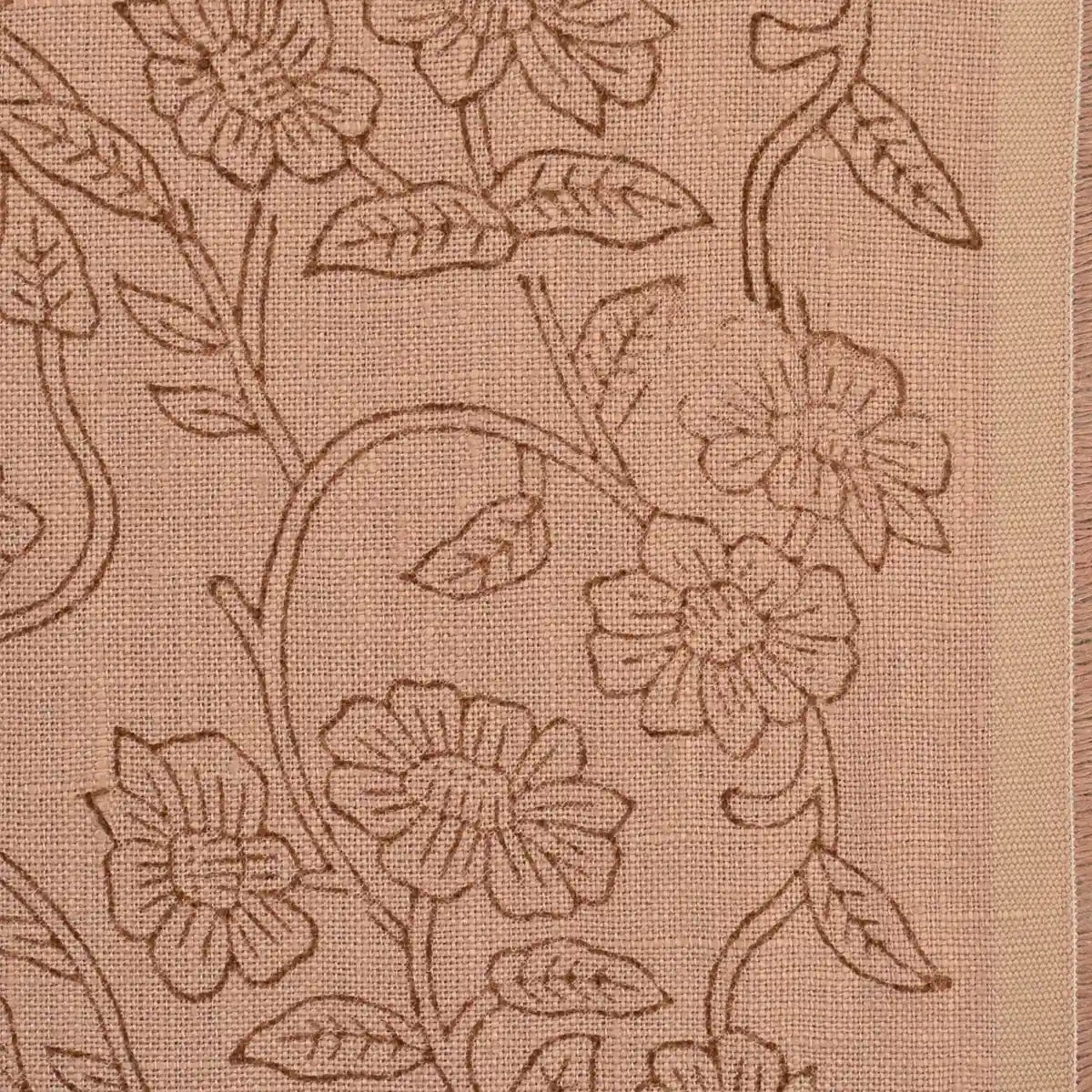 Petal Breeze Plum Linen Fabric