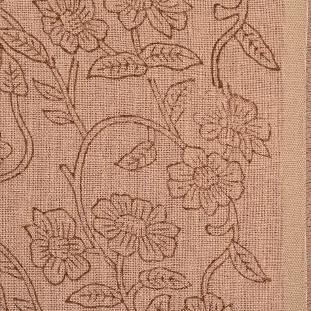 Petal Breeze Plum Linen Fabric