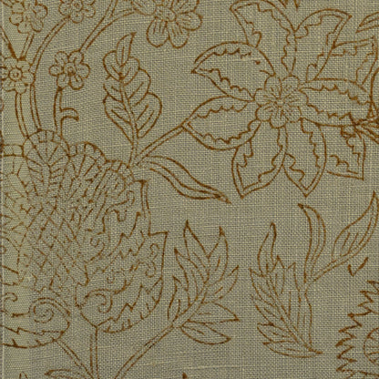 Philip Floral Block Print  Solid Linen Fabric