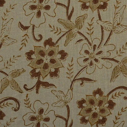 Petals Rust Linen Fabric