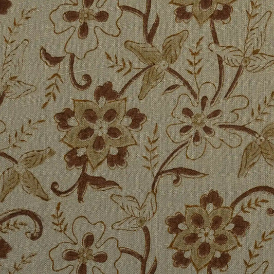 Petals Rust Linen Fabric
