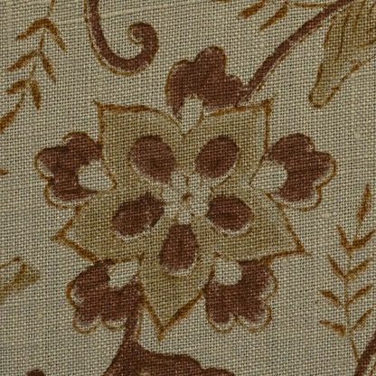 Petals Rust Linen Fabric