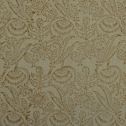 Hugo Floral Block Print Solid Linen Fabric
