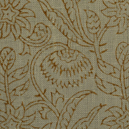 Hugo Floral Block Print Solid Linen Fabric