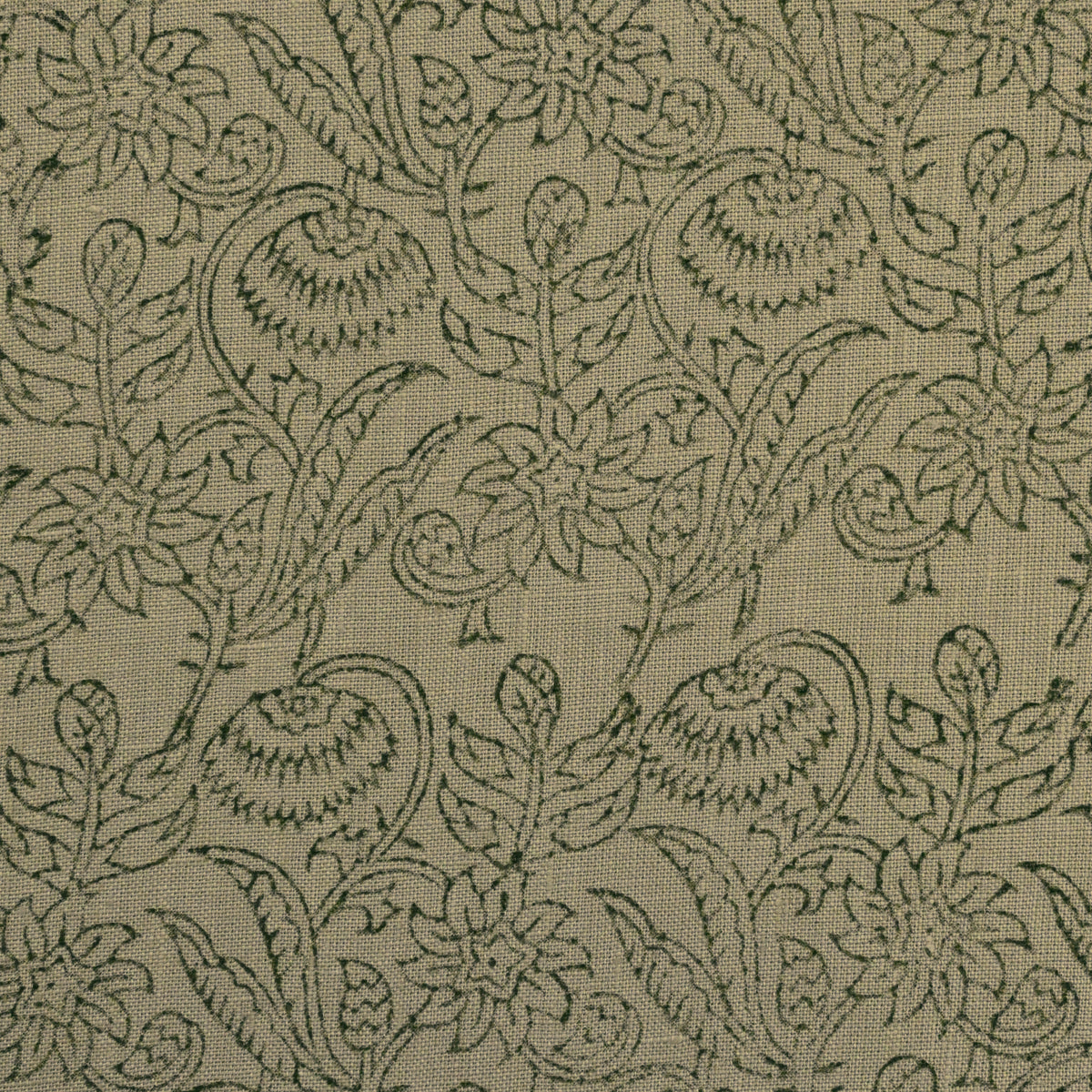 Hugo Floral Block Print Solid Linen Fabric