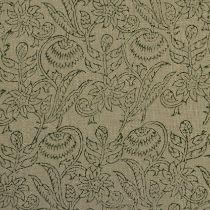 Hugo Floral Block Print Solid Linen Fabric