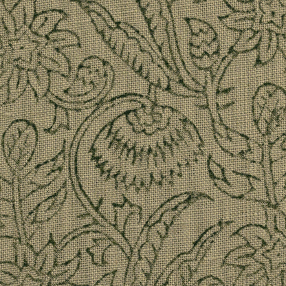 Hugo Floral Block Print Solid Linen Fabric