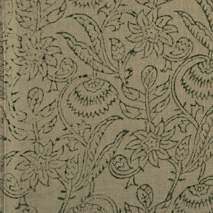 Hugo Floral Block Print Solid Linen Fabric