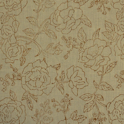 Dune Floral Block Print Solid Linen Fabric