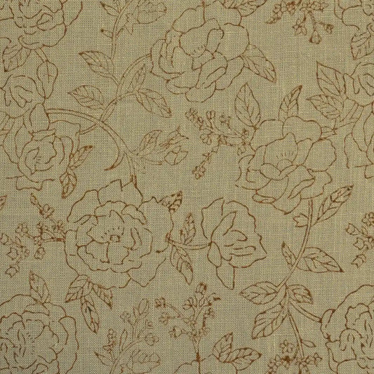 Dune Botanica Tan Dust Linen Fabric