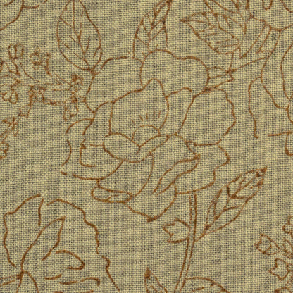 Dune Floral Block Print Solid Linen Fabric