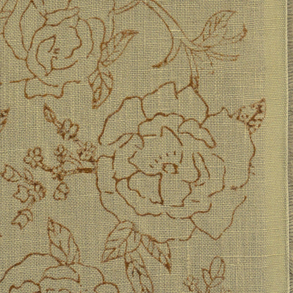 Dune Floral Block Print Solid Linen Fabric