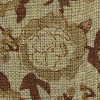 Dune Floral Block Print Solid Linen Fabric