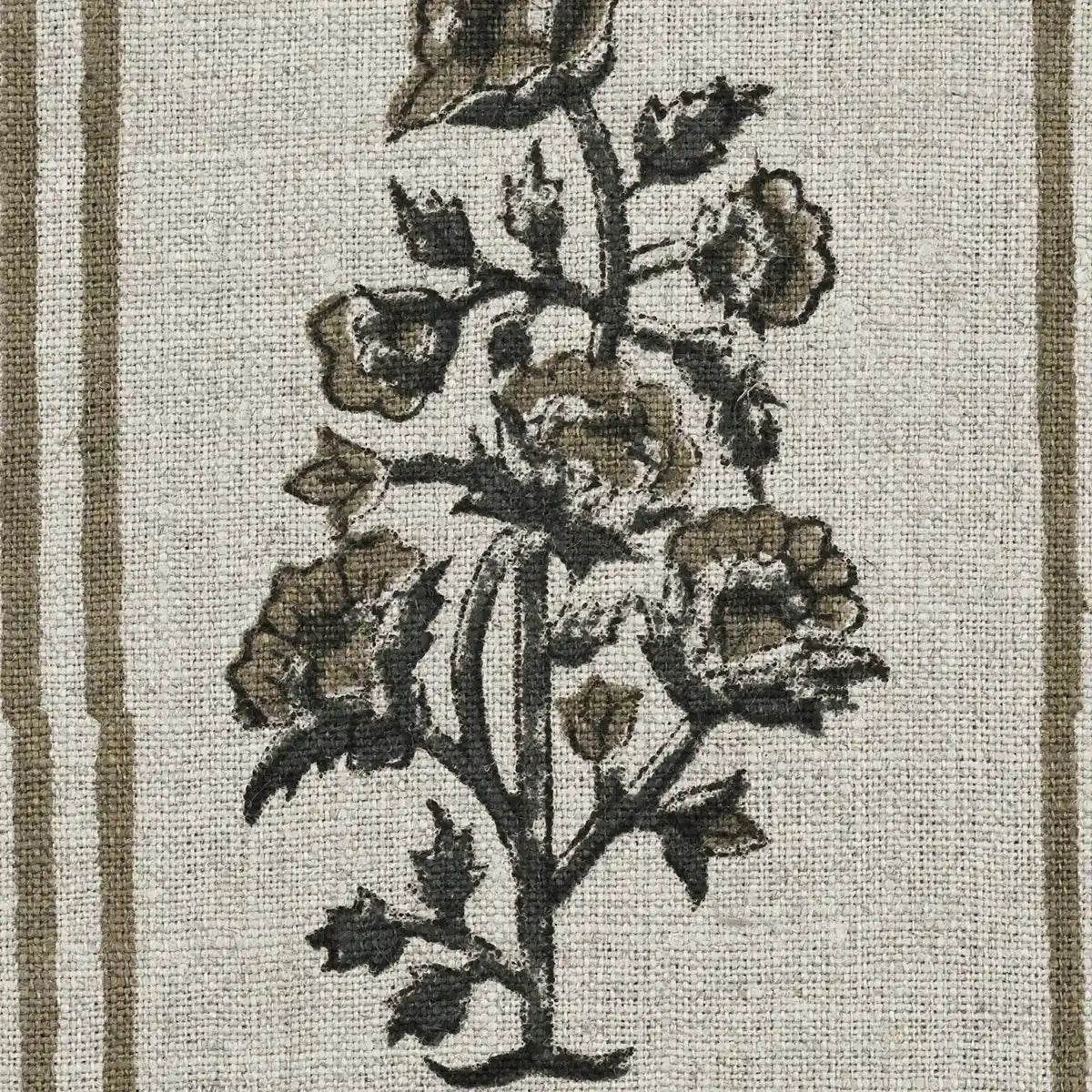 Nayrb Floral Hand Block Print Linen Fabric