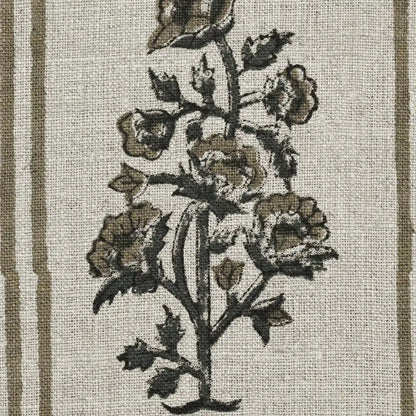 Nayrb Floral Hand Block Print Linen Fabric