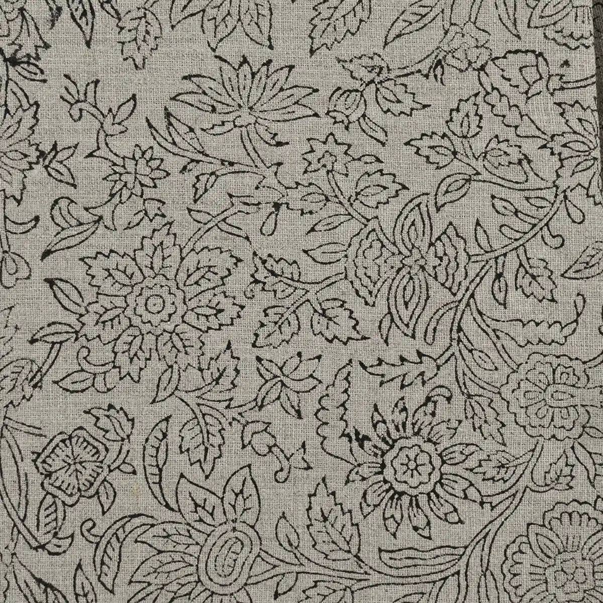 Rebecca Floral Block Print Linen Fabric