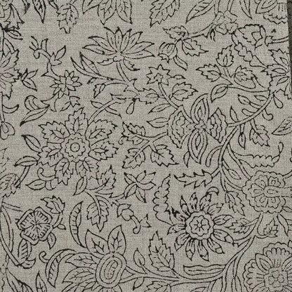 Rebecca Floral Block Print Linen Fabric