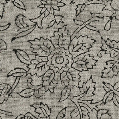 Rebecca Floral Block Print Linen Fabric