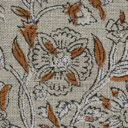 Rebecca Floral Block Print Linen Fabric
