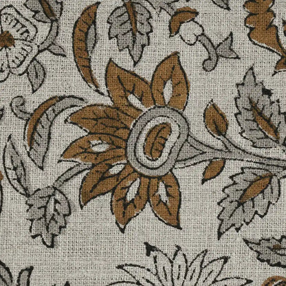 Rebecca Floral Block Print Linen Fabric