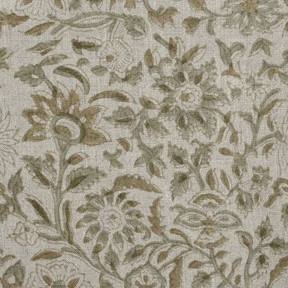 Rebecca Floral Block Print Linen Fabric