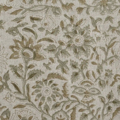 Rebecca Floral Block Print Linen Fabric