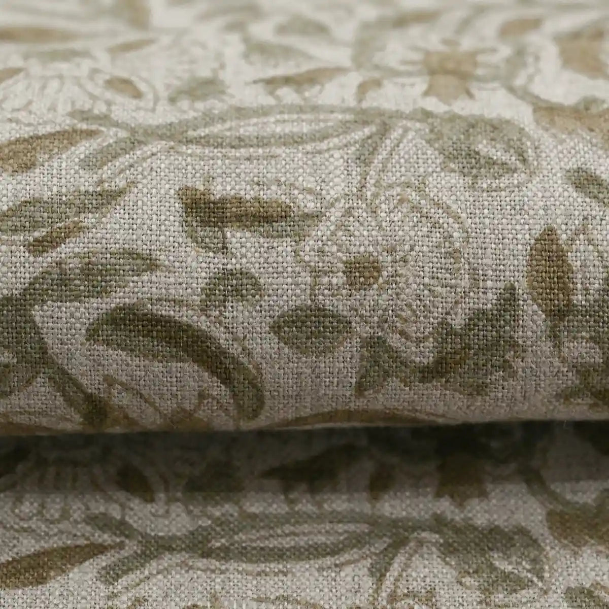 Rebecca Floral Block Print Linen Fabric