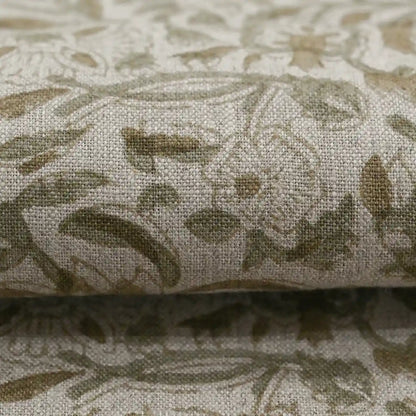 Rebecca Floral Block Print Linen Fabric