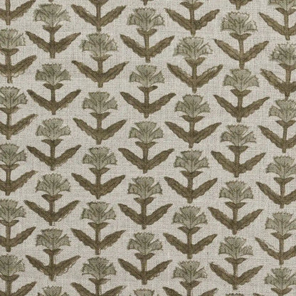 Keith Floral Hand Block Print Linen Fabric