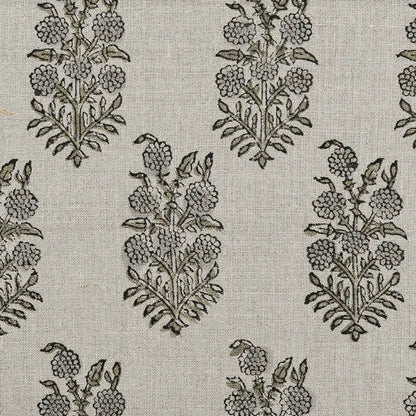 Noxa Floral Hand Block Print Linen Fabric