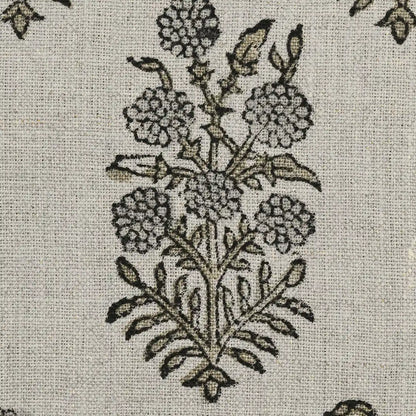 Noxa Floral Hand Block Print Linen Fabric