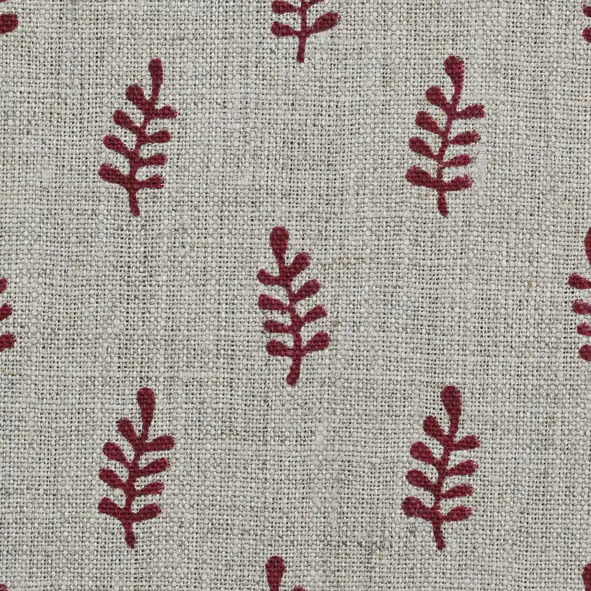 Noslen Floral Block Print Linen Fabric