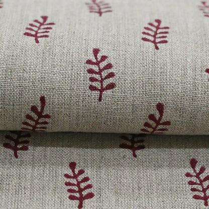 Noslen Floral Block Print Linen Fabric