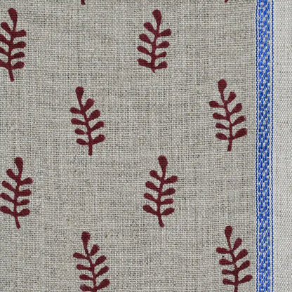 Noslen Floral Block Print Linen Fabric