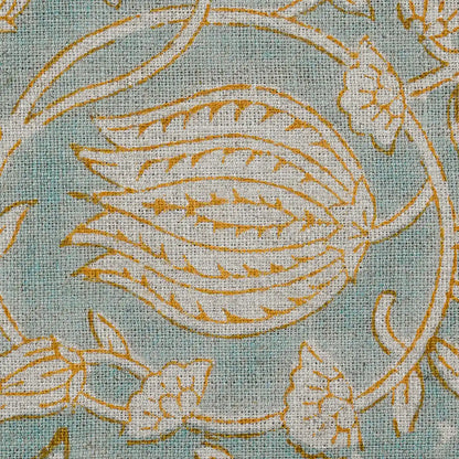 Creomsa Floral Block Print Linen Fabric