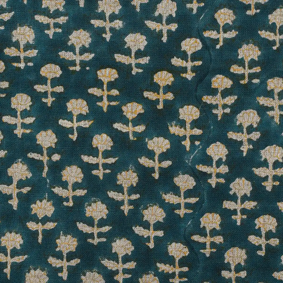 Jorge Floral Hand Block Print Linen Fabric