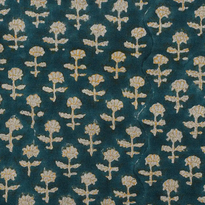 Jorge Floral Hand Block Print Linen Fabric