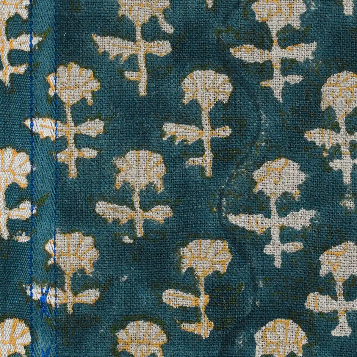 Jorge Floral Hand Block Print Linen Fabric