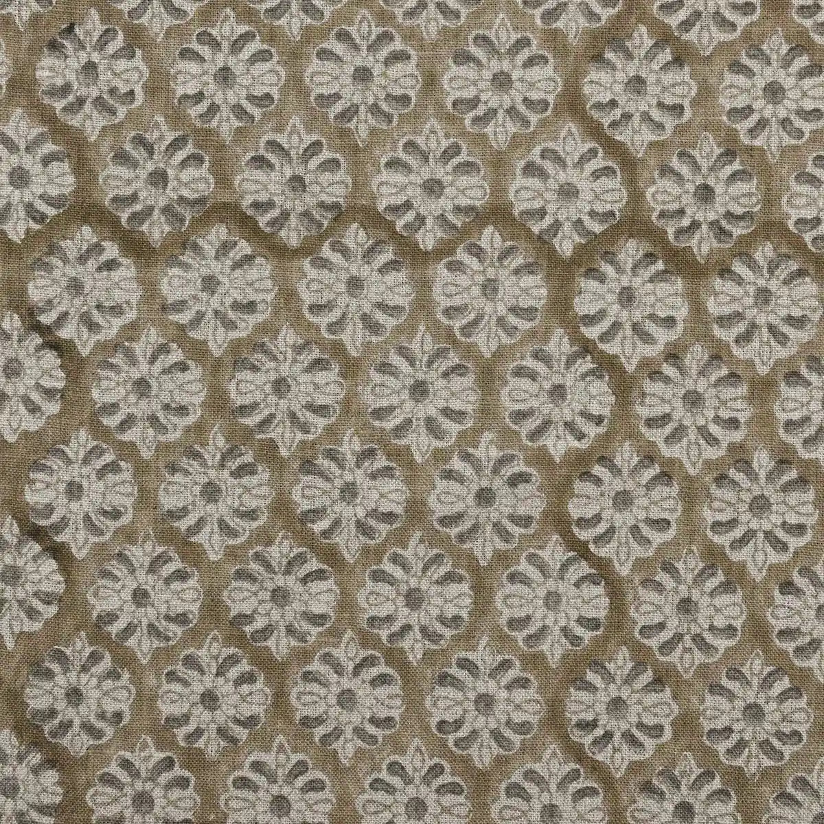 Leoy Geometric Hand Block Print Linen Fabric