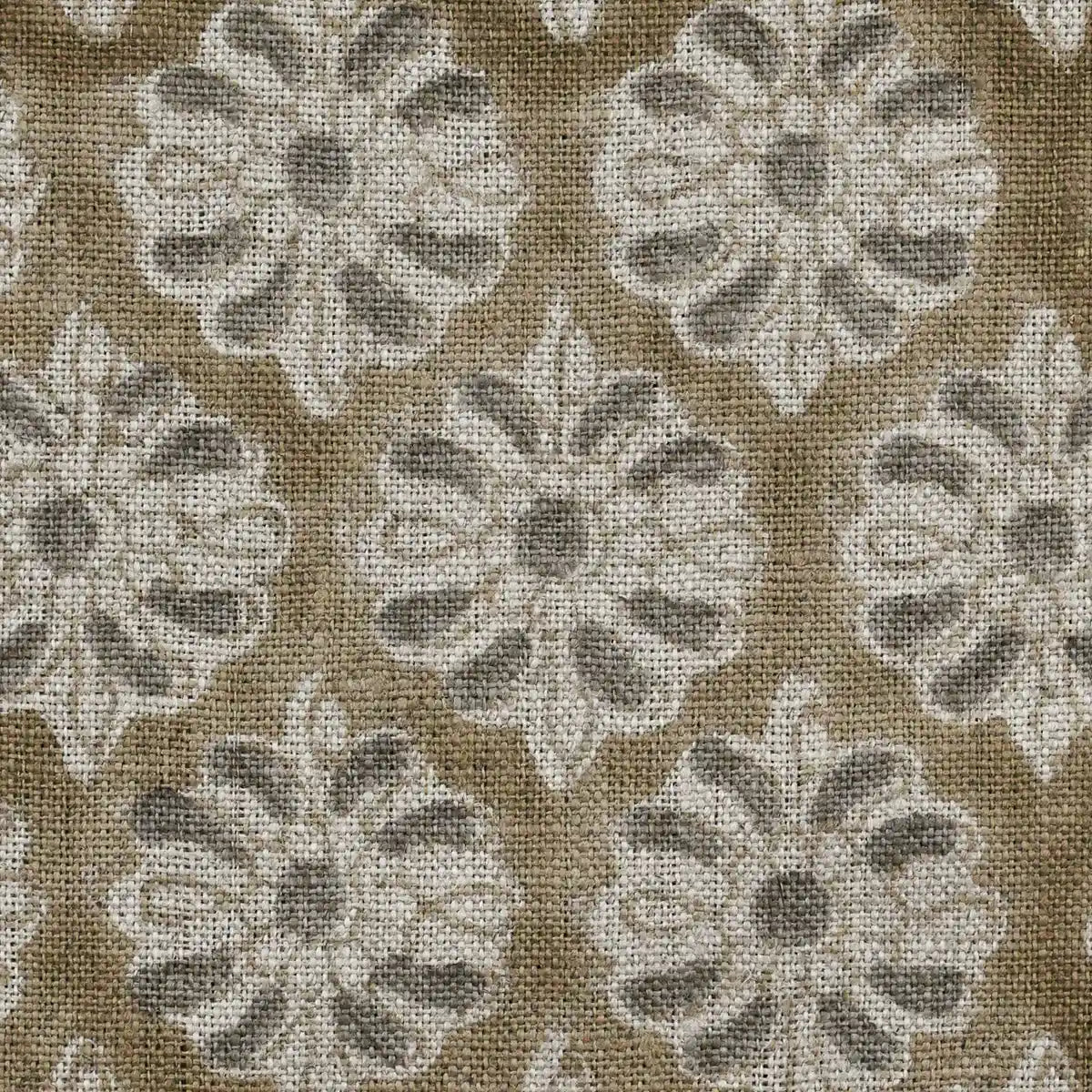 Leoy Geometric Hand Block Print Linen Fabric
