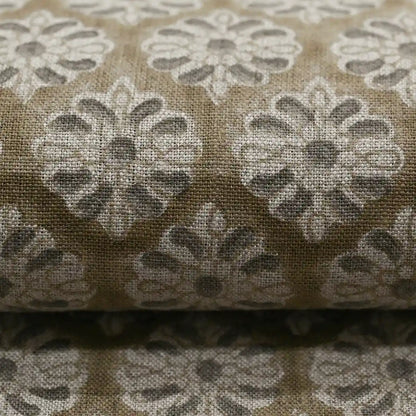 Leoy Geometric Hand Block Print Linen Fabric