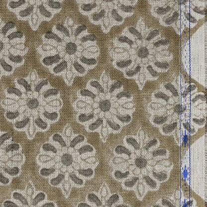 Leoy Geometric Hand Block Print Linen Fabric
