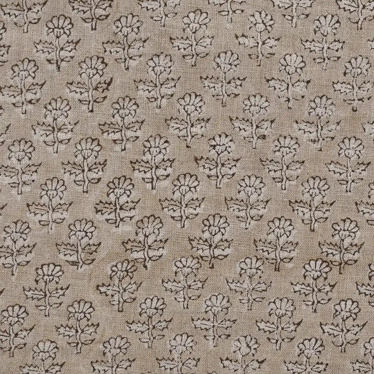 Jorge Floral Hand Block Print Linen Fabric