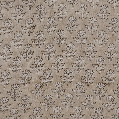 Jorge Floral Hand Block Print Linen Fabric