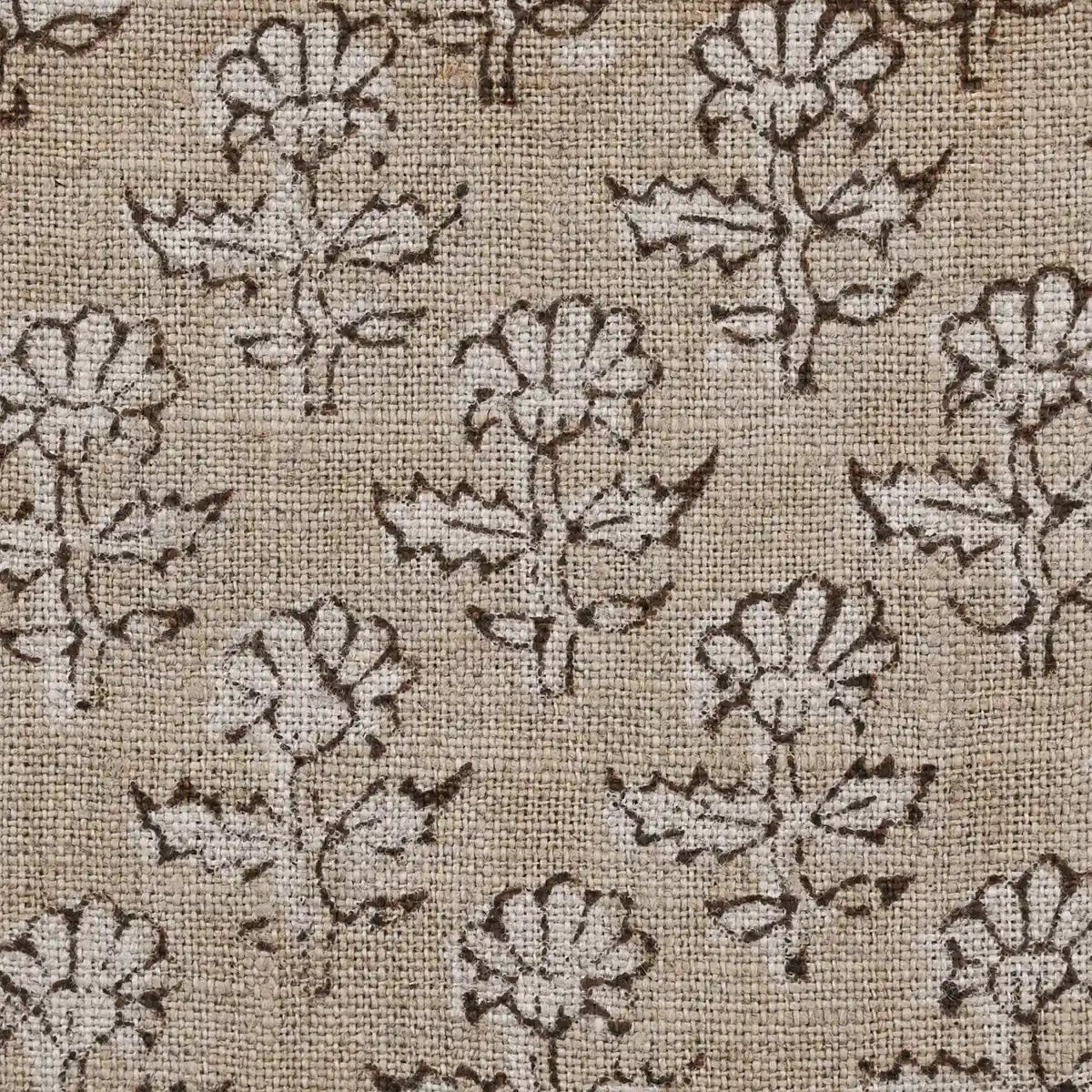Jorge Floral Hand Block Print Linen Fabric