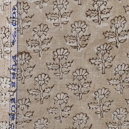 Jorge Floral Hand Block Print Linen Fabric
