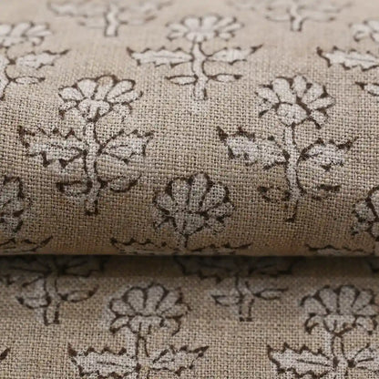 Jorge Floral Hand Block Print Linen Fabric